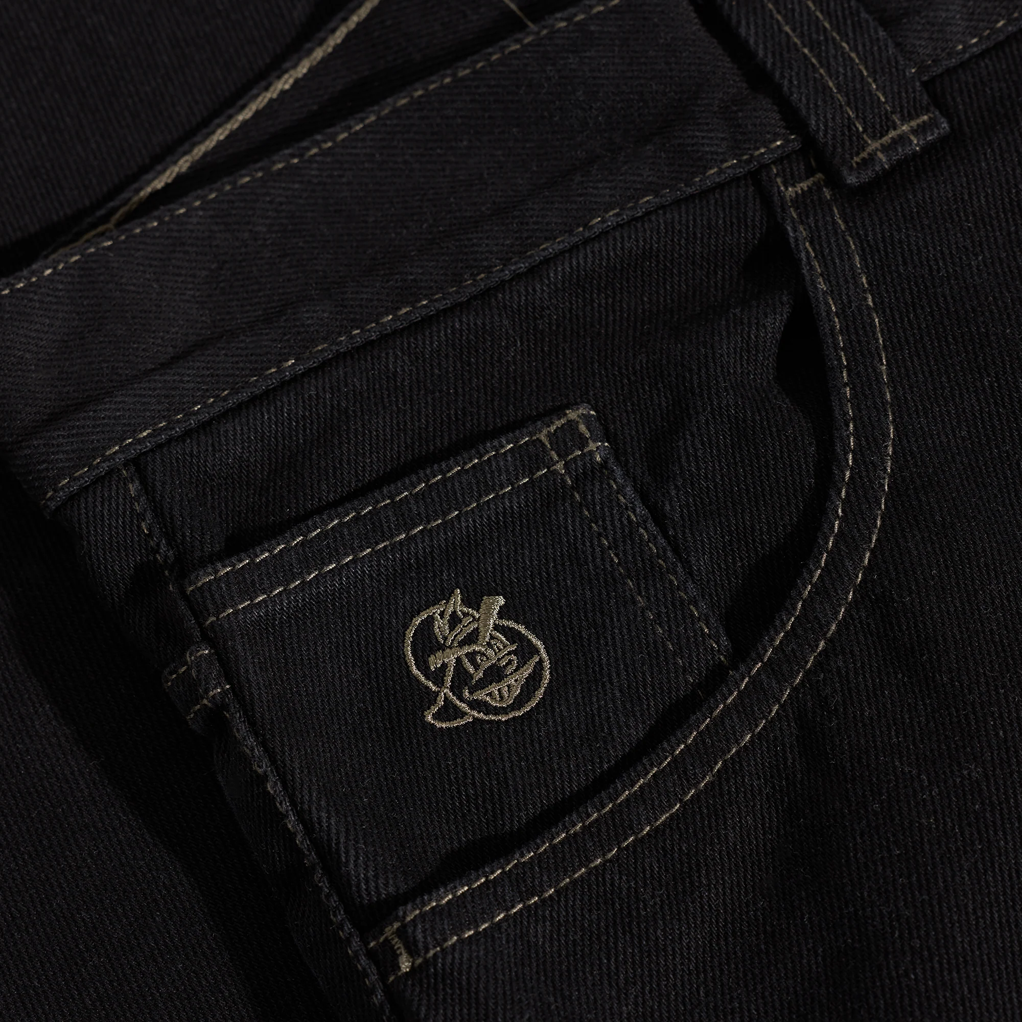 93 Pants | Contrast Stitching - Black/Dark Olive - Image 4