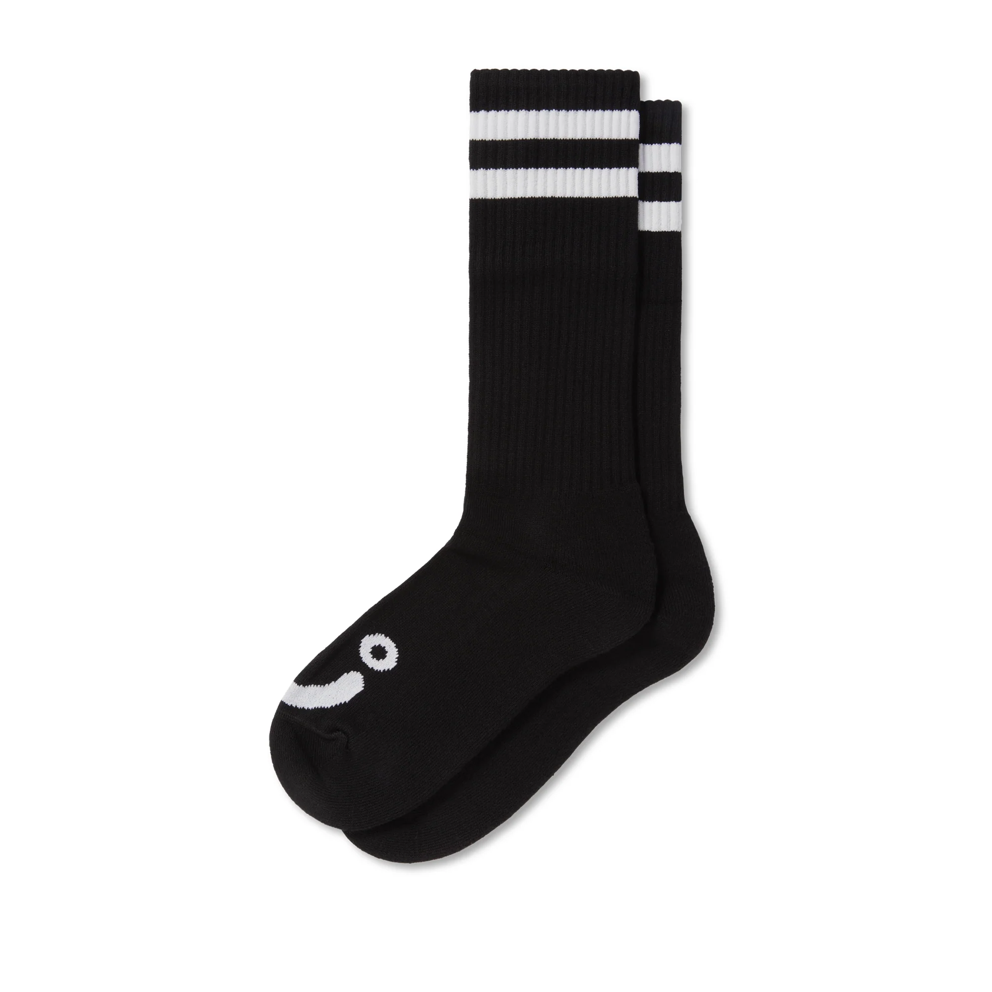 Rib Socks | Long | Happy Sad - Black - Image 4
