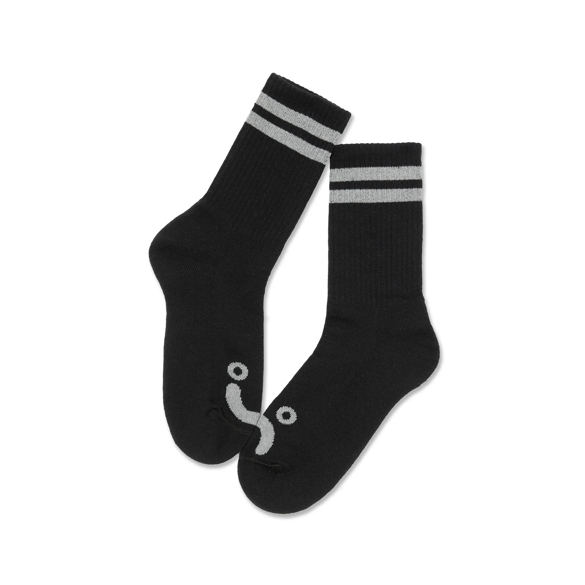 Rib Socks | Happy Sad - Black / Heather Grey - Image 2