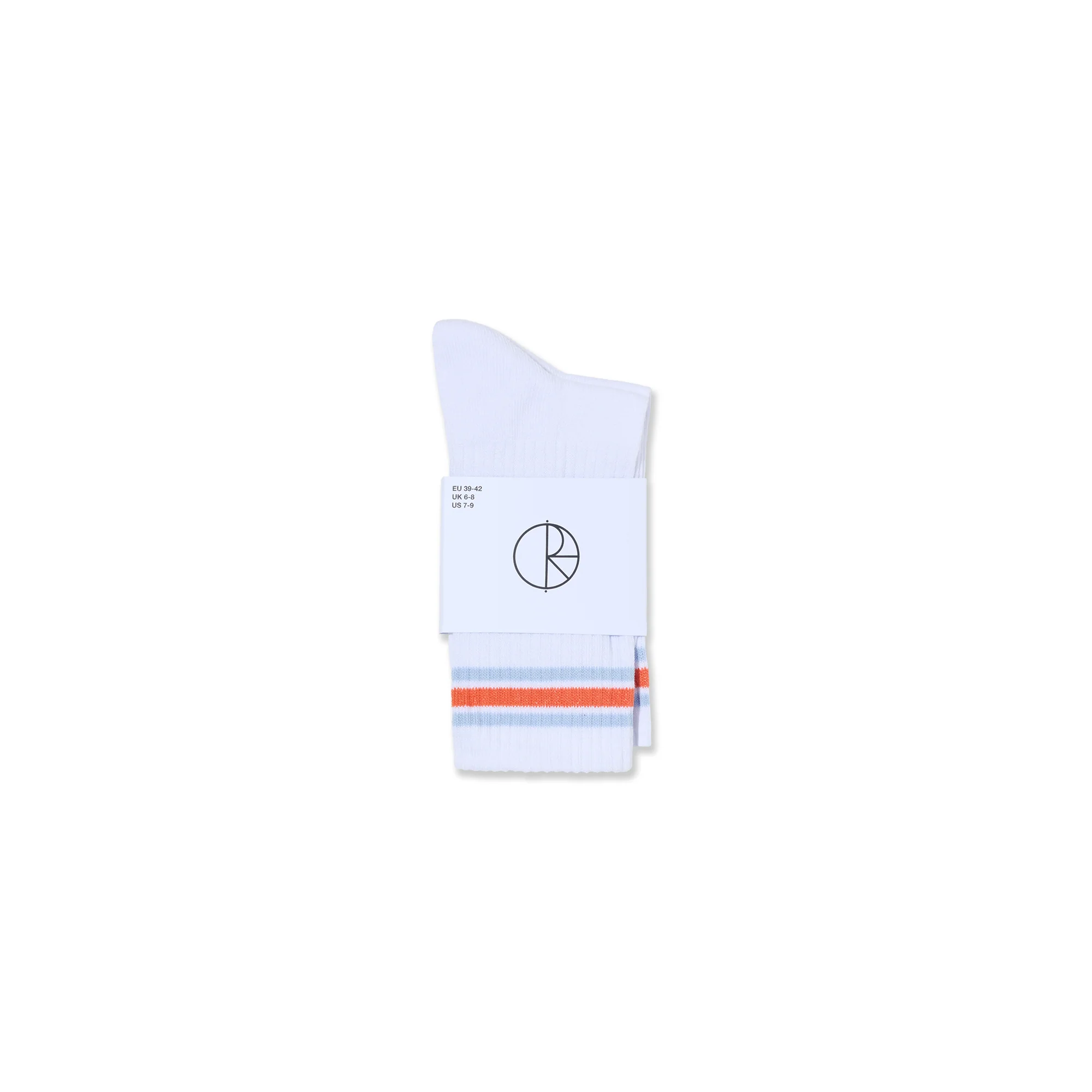 Rib Socks | Stripes - White/Orange/Blue - Image 2