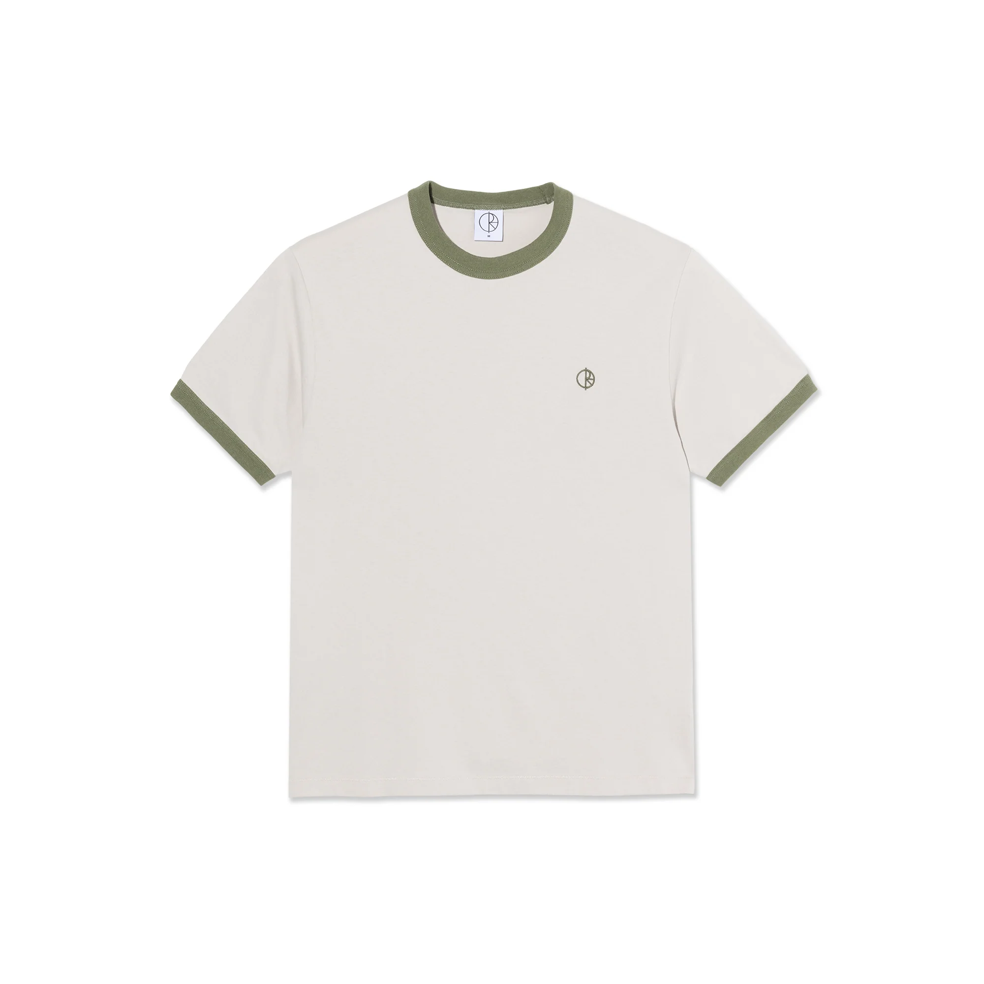 Ringer Tee - Pale Taupe/Army Green
