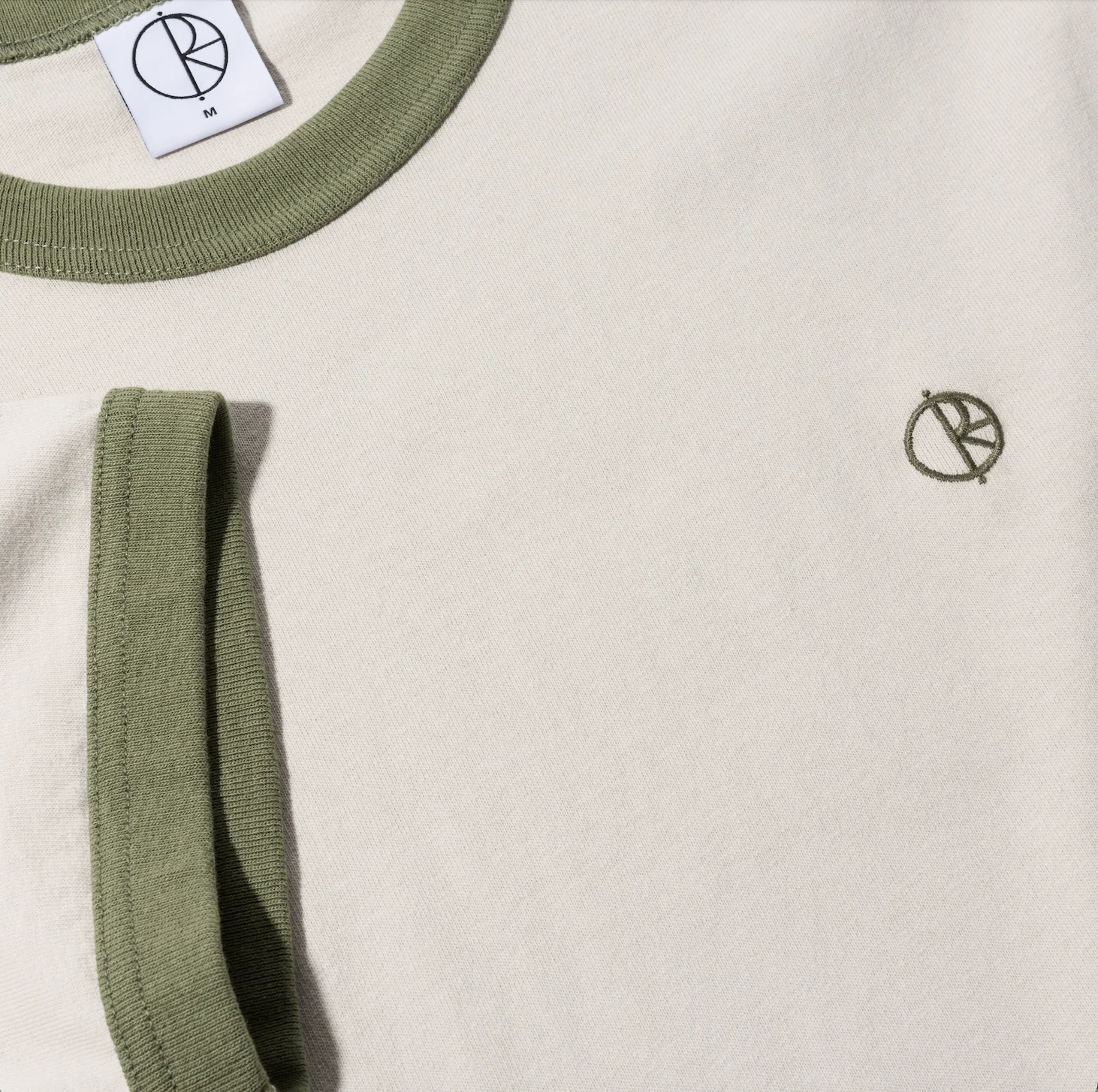 Ringer Tee - Pale Taupe/Army Green - Image 3
