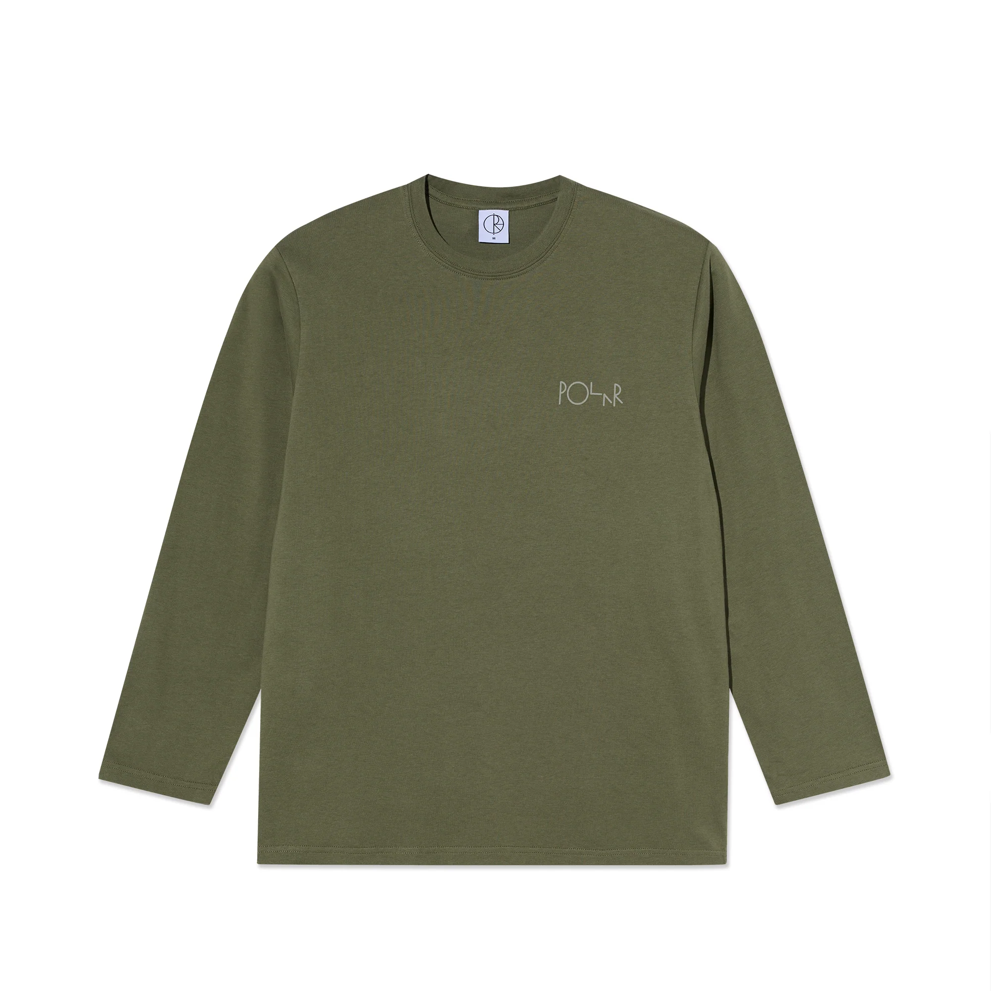 Steve LS Tee | Stroke Logo - Army Green