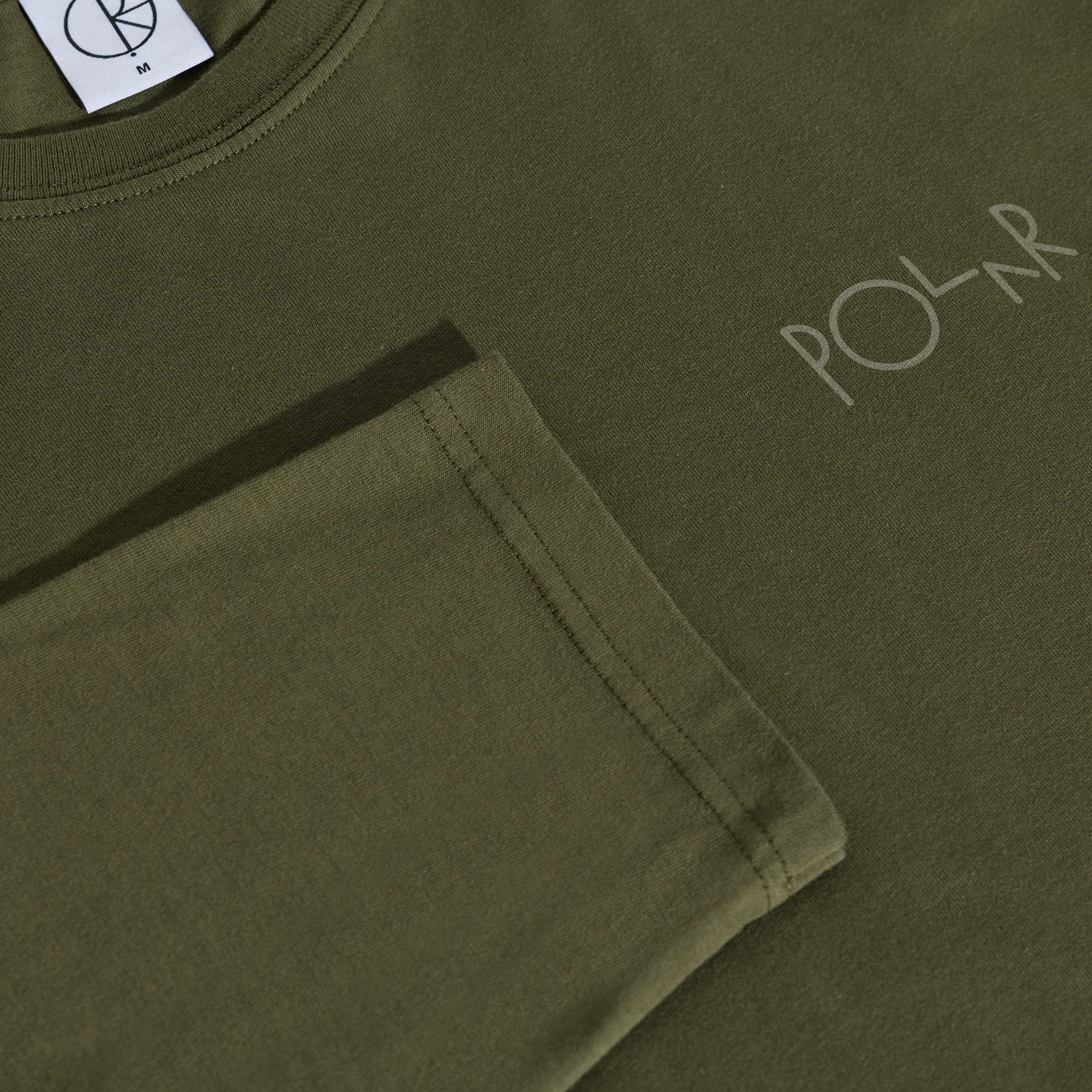 Steve LS Tee | Stroke Logo - Army Green - Image 3