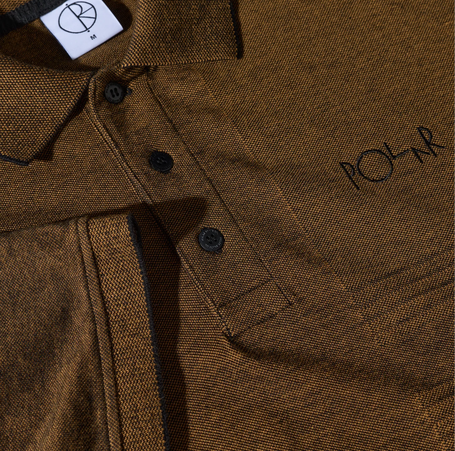 Surf Polo Shirt | Pique - Black/Caramel - Image 3