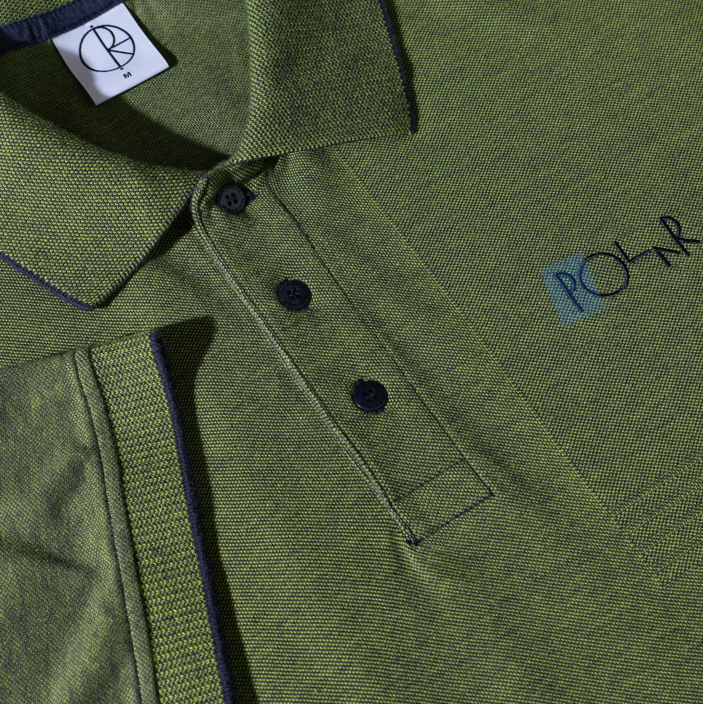 Surf Polo Shirt | Pique - Green/Blue - Image 3